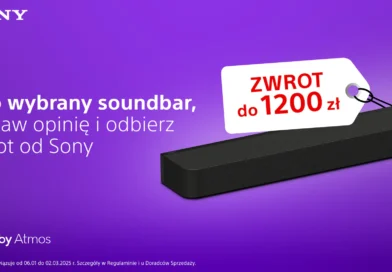 Promocja cashback na soundbary BRAVIA Theatre Bar z 2024 roku.